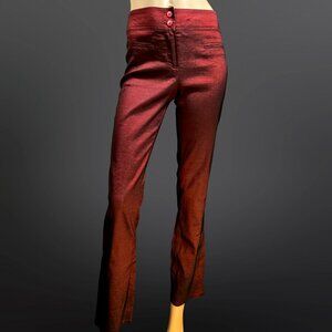 Vintage 90s Y2K Iridescent Burgundy Bootcut Pants Size S Goth Grunge Whimsigoth